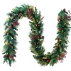 9' X 12" Pre-Lit Woodland Berry Artificial Christmas Garland, Clear Lights