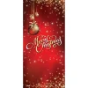 80" X 36" Red And Gold Ornaments Merry Christmas Front Door Banner Mural Sign Decoration