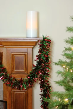 50' X 3" Red And Green Wide Cut 6-Ply Artificial Christmas Garland - Unlit