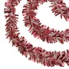 50' X 4" Red And White Wide Cut Snowblush Tinsel Christmas Garland - Unlit