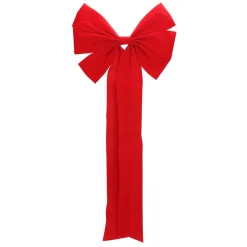 12" X 25" Red 6-Loop Velveteen Christmas Bow Decoration