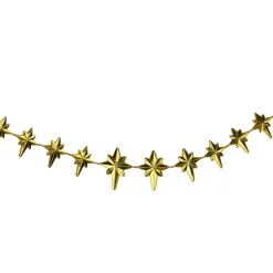 9' X 1" Shiny Gold Star Of Bethlehem Beaded Artificial Christmas Garland - Unlit