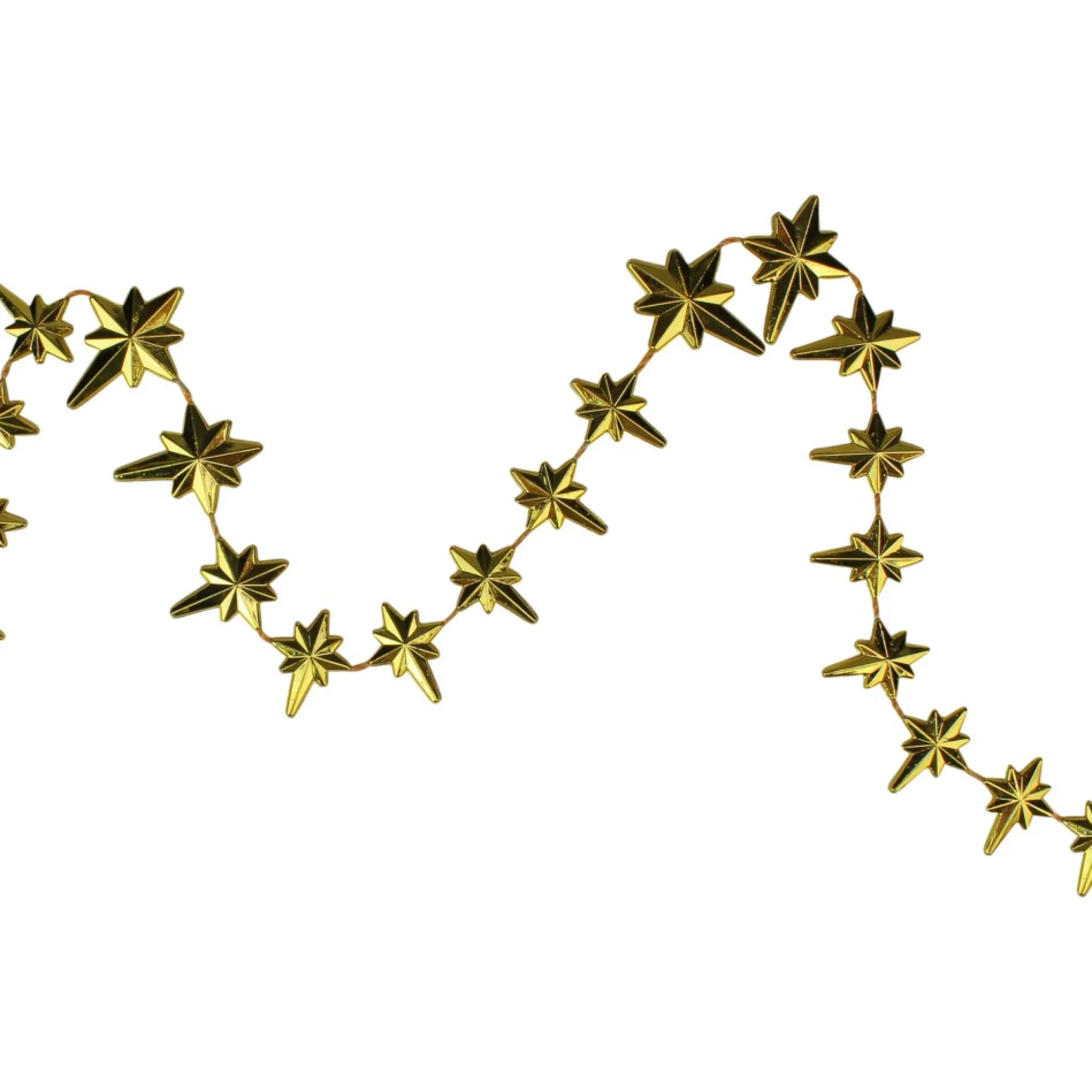 9' X 1" Shiny Gold Star Of Bethlehem Beaded Artificial Christmas Garland - Unlit