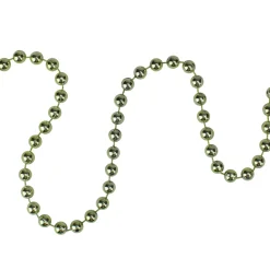 15' X 0.25" Shiny Metallic Lime Green Beaded Artificial Christmas Garland - Unlit