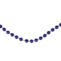 15' X 0.25" Shiny Sapphire Blue Beaded Artificial Christmas Garland - Unlit