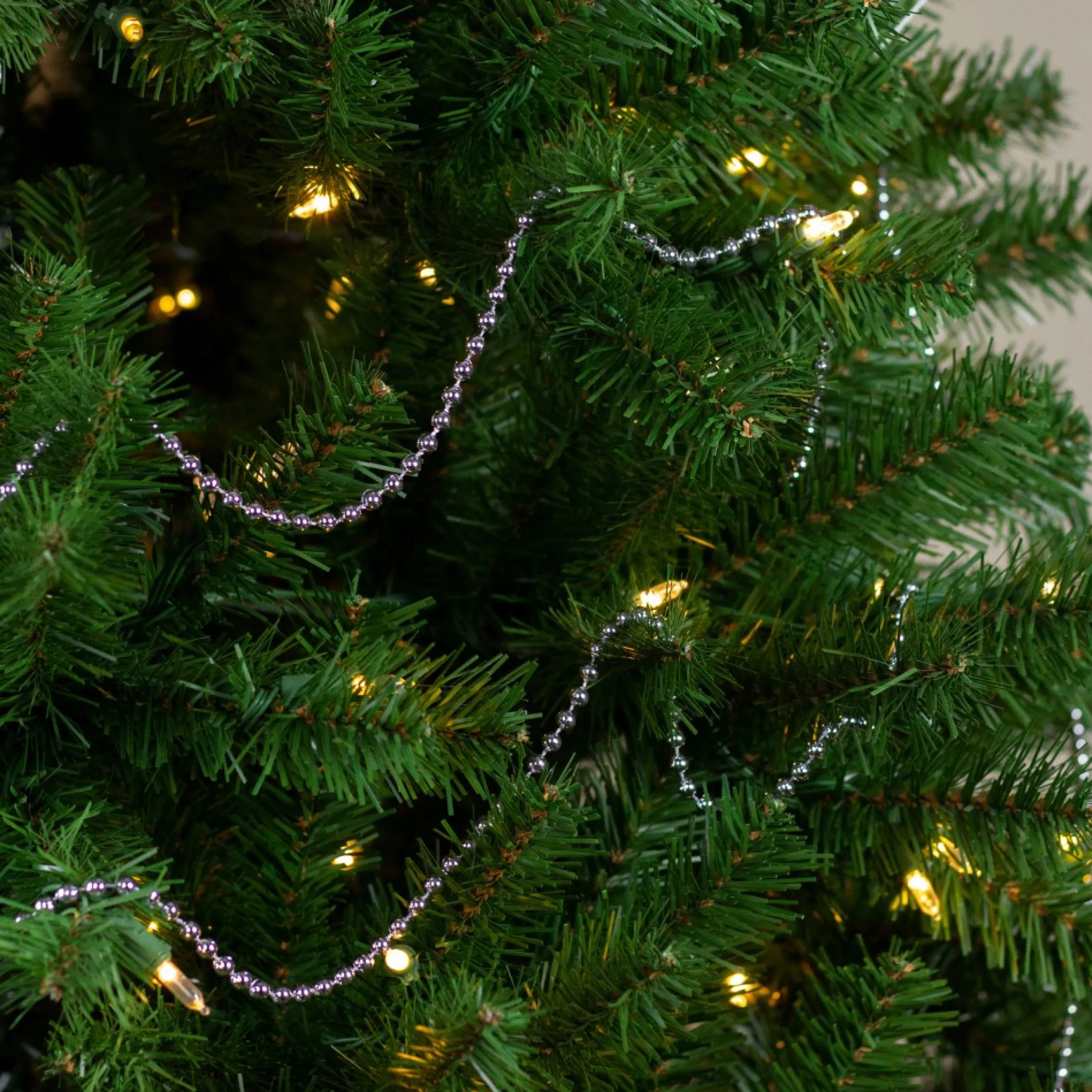 15' X 0.25" Shiny Sky Blue Beaded Artificial Christmas Garland - Unlit
