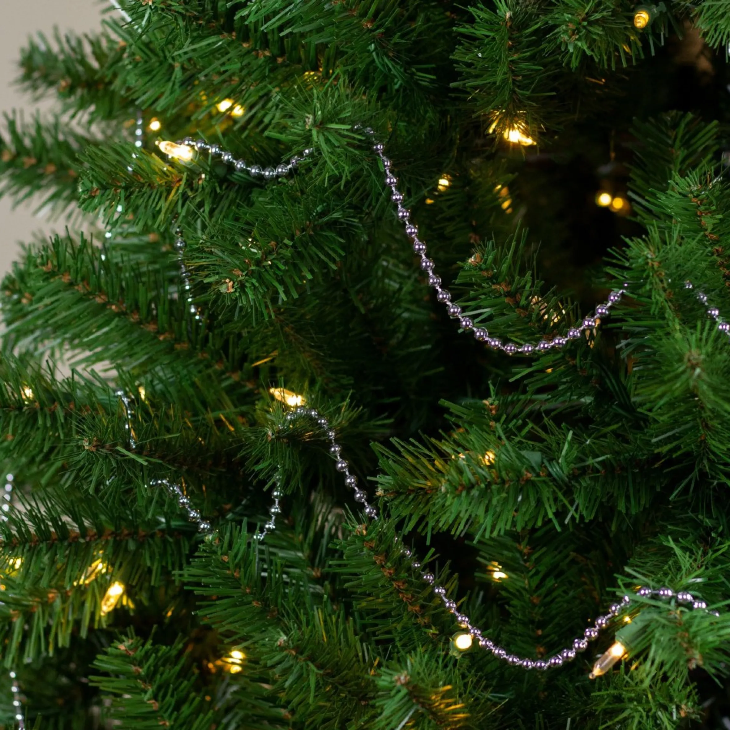 15' X 0.25" Shiny Sky Blue Beaded Artificial Christmas Garland - Unlit
