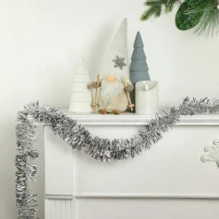 50' X 2.5" Silver Christmas Foil Tinsel Garland - Unlit