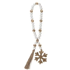 17" X 0.5" Snowflake Beaded Christmas Loop Garland, Unlit
