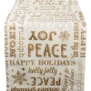 72" X 14" White And Gold Colored Christmas Collage Themed Table Runner