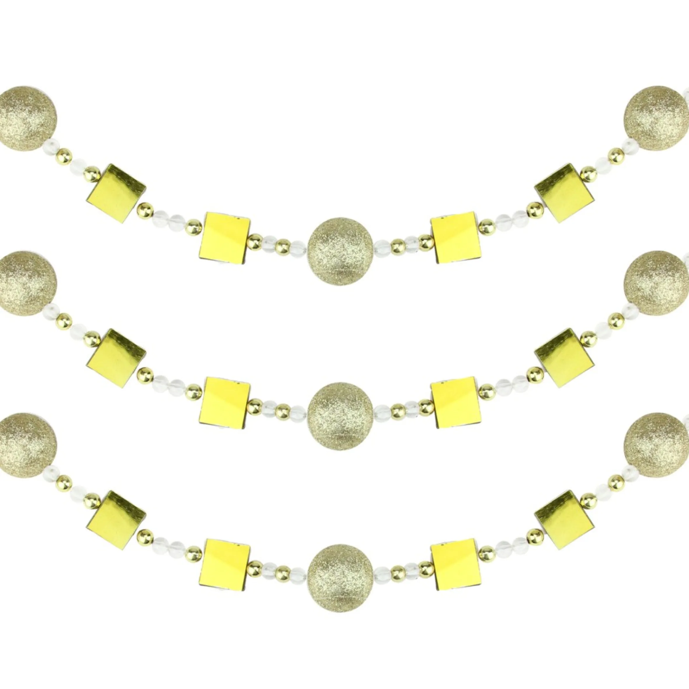 6' X 1" White And Gold Glitter Beaded Artificial Christmas Garland - Unlit