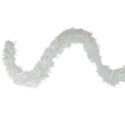 50' X 4" White Iridescent Artificial Christmas Garland - Unlit