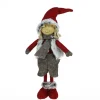 13.5" Young Boy Gnome In Faux Fur Vest Christmas Tabletop Decoration